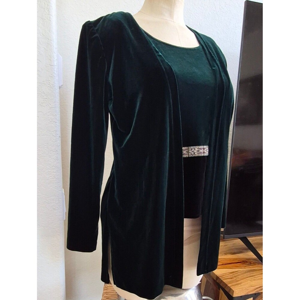 Piccalino Petite Vtg. Velet Tank Top With Cardigan Attachment Sz 4/Small Petite